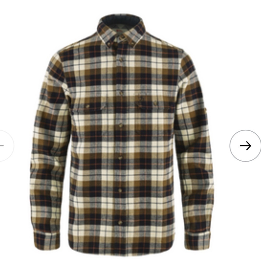 Fjallraven Men's Singi Heavy Flannel Shirt in Green Plaid Size M